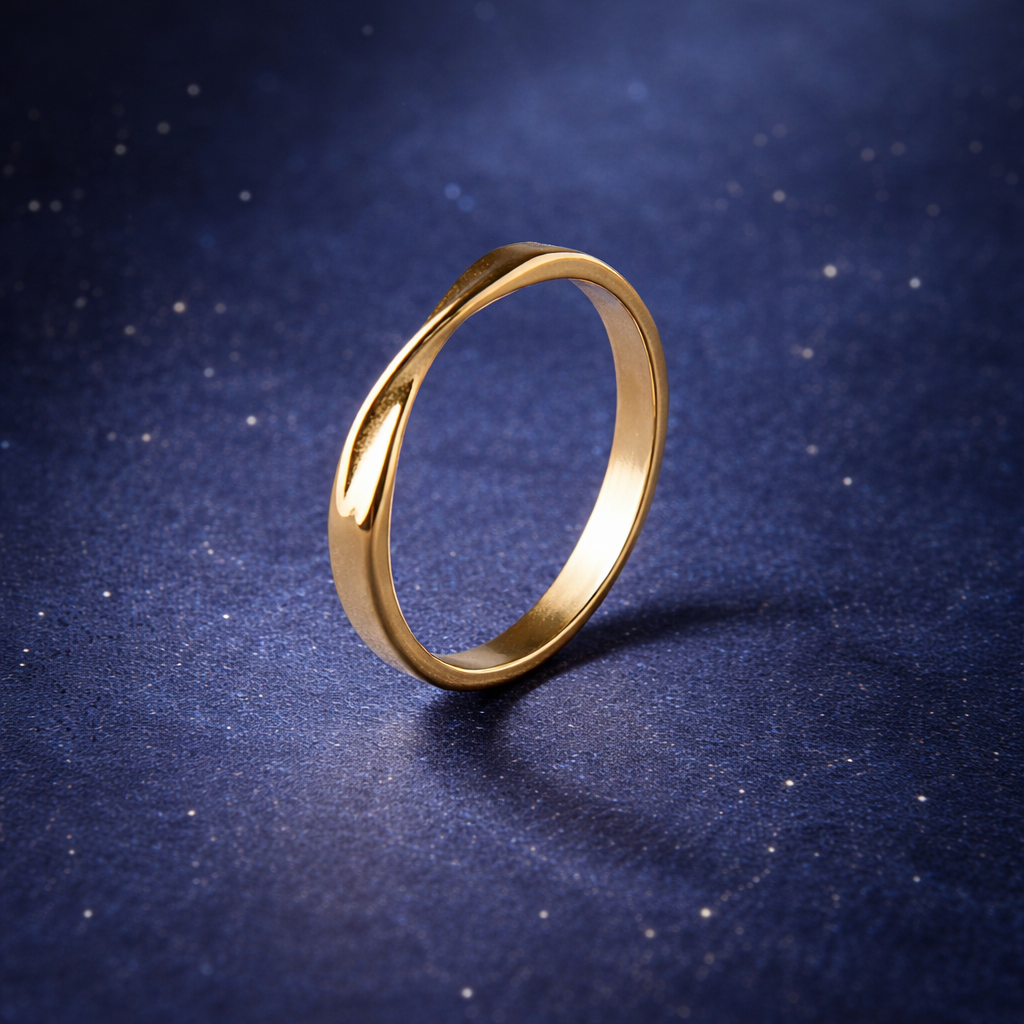 Anel Vórtex Banhado em Ouro 18K