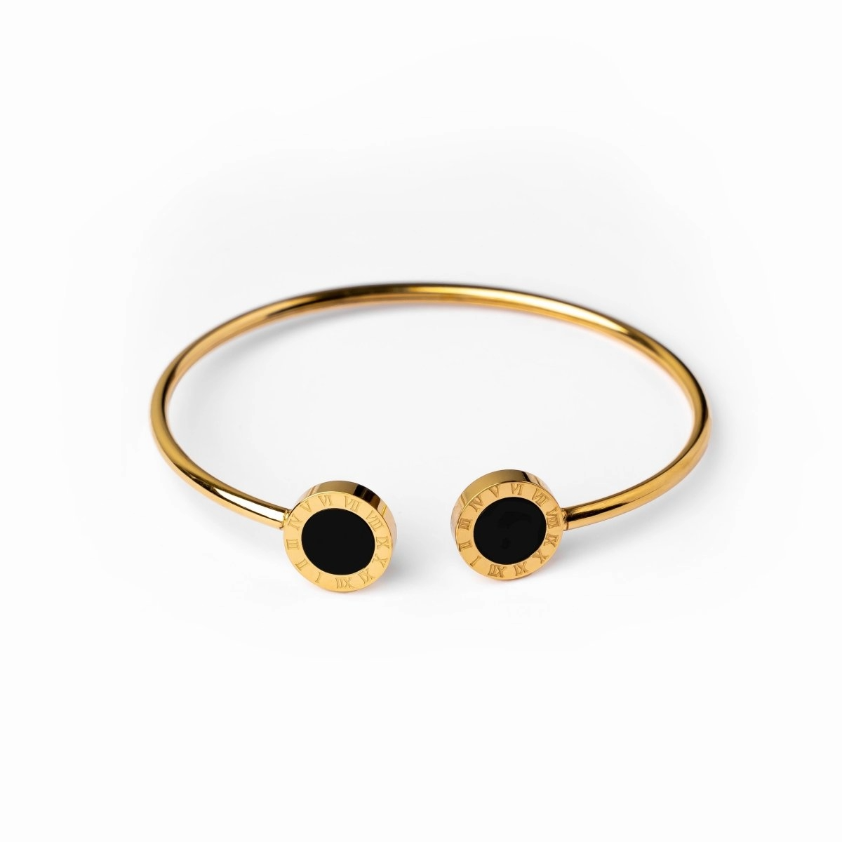 Bracelete Ônix Eclipse Banhado em Ouro 18K