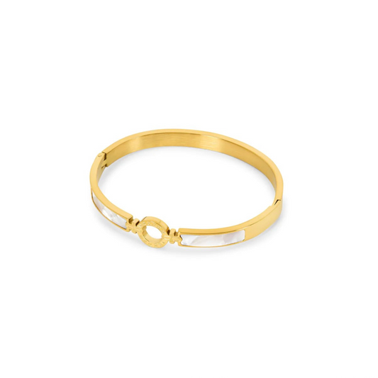 Bracelete Madrepérola Via Láctea Banhado em Ouro 18k