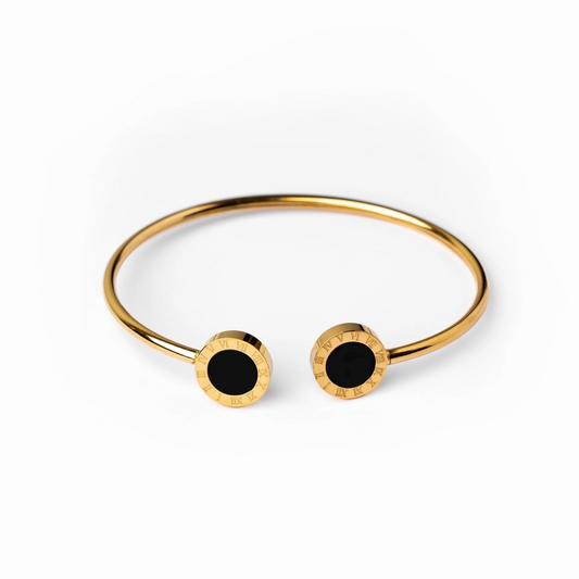 Bracelete Ônix Eclipse Banhado em Ouro 18K