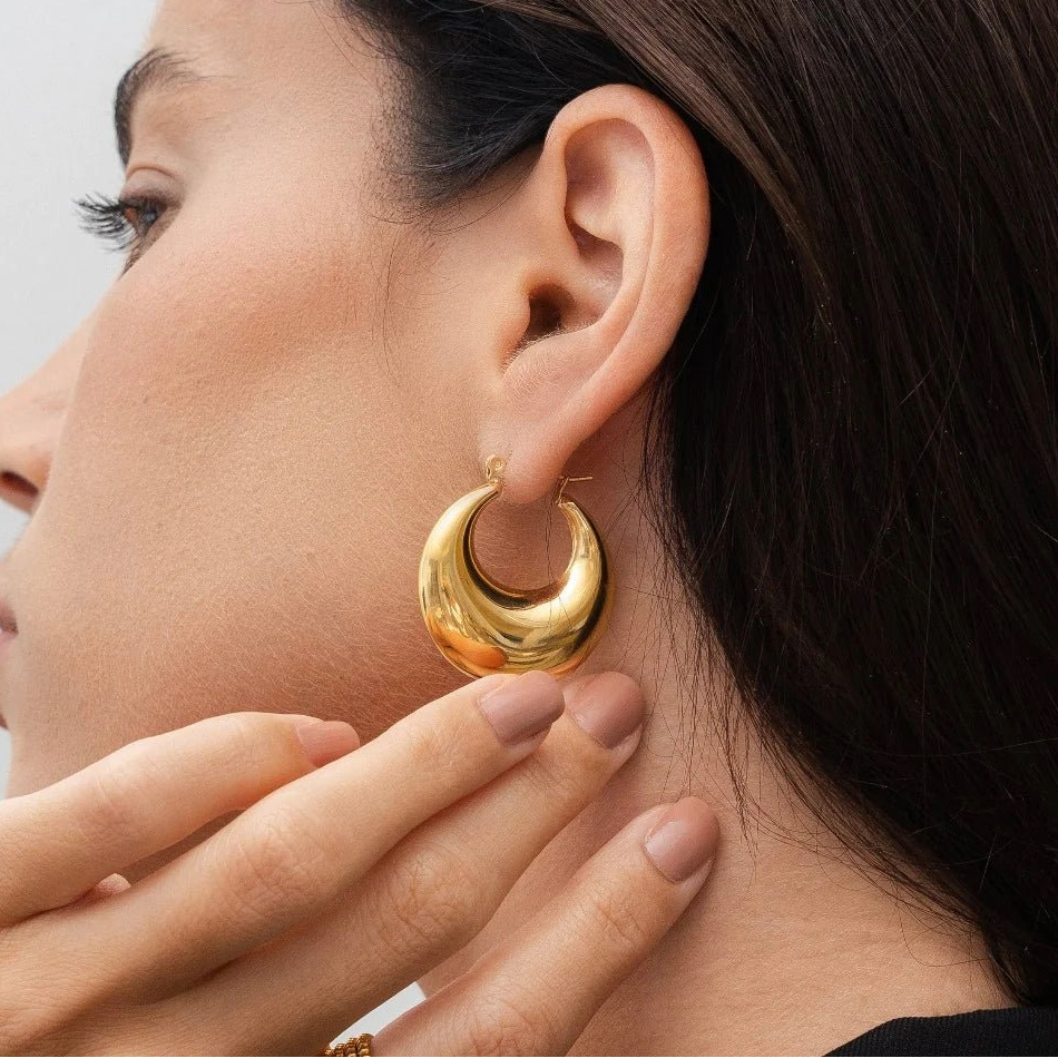 Brinco Argola Interestelar Banhado em Ouro 18k