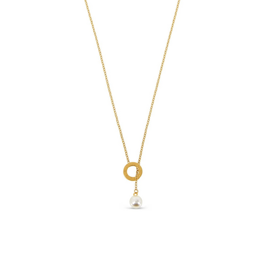 Colar Netuno Pérola Banhado em Ouro 18k