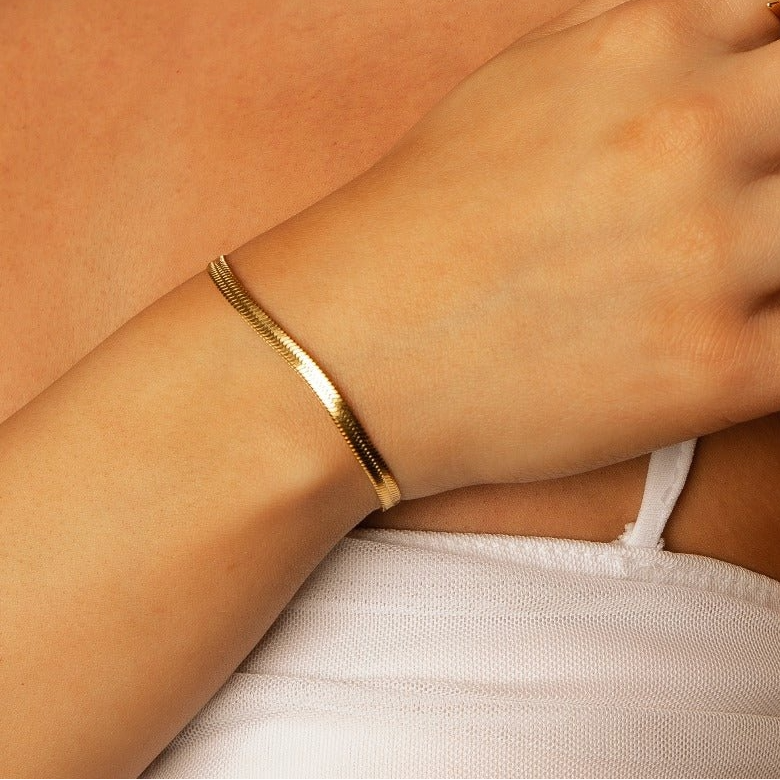 Pulseira Malha Banhada em Ouro 18K